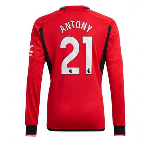 Fotballdrakt Herre Manchester United Antony #21 Hjemmedrakt 2023-24 Langermet